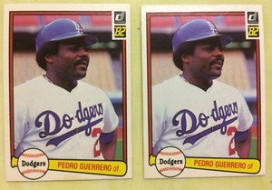Lot Of (2) 1982 Donruss Pedro Guerrero Baseball Card #136