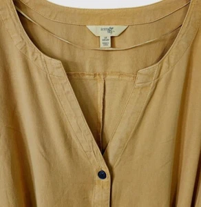 Vestido campesino Terra & Sky manga Dolman en niveles talla grande modesto cuello en V cinturón - Imagen 1 de 4
