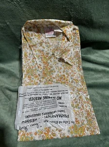 Vtg Lady Margaret  Paisley sleeveless  Blouse Shirt Point Collar size 34 - Picture 1 of 9
