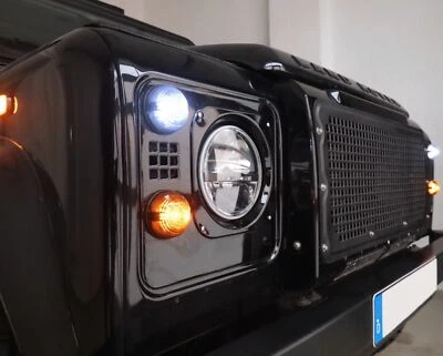 LED BLINKER SET SCHWARZ FÜR LAND ROVER DEFENDER TD4 TD5 VORNE und HINTEN 4 STÜCK - Bild 1 von 4