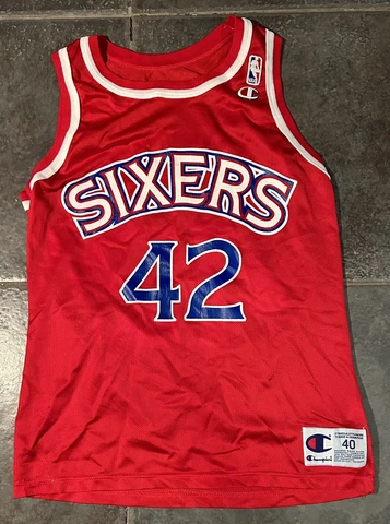 Philadelphia 76ers Jerry Stackhouse Vintage Champion mens Jersey Size 40 Cover