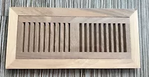 NEW Unfinished Acacia Wood Floor Vent Register Flush Mount 4" x 12" x 3/4" NIP - Picture 1 of 3