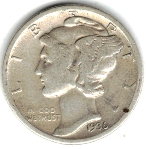 Moneda de diez centavos Mercury 1936 en muy buen estado ~ ver el escaneo stk 36-100 - Imagen 1 de 5