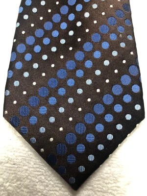 范海森男式领带棕色蓝色 3.75 X 60 — 第 1/4 张图片