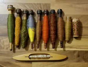 11 Vintage Antique Industrial Textile Mill Wood Spools Spindles Thread Bobbins a - Picture 1 of 1
