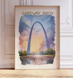 Gateway Arch Nationalpark Aquarell Reise Poster - US Nationalparks - Bild 1 von 12
