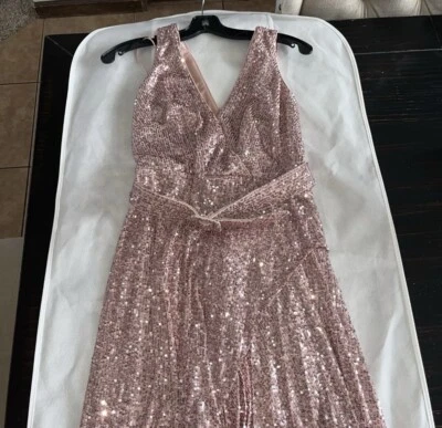 Badgley Mischka • Belted Wrap-Effect Embellished Stretch-Tulle Dress • NWT  - Image 1 of 4