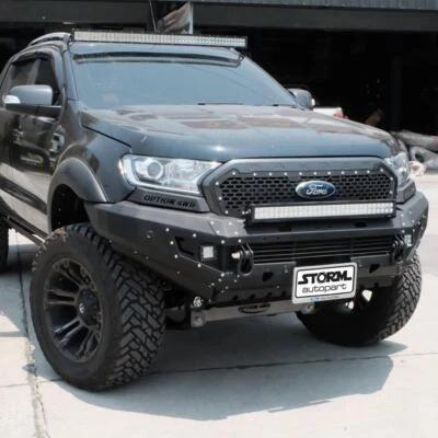 Parrilla delantera malla negra ámbar LED con logotipo para Ford Ranger PX T6 MC 2015-2018 Foto 1 de 4