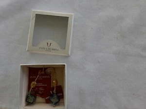 Antiqua Murina Paar Ohrhänger durchbohrt eckig blau/silber unbenutzt in Box - Bild 1 von 4