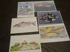 6 pc Crane Creek Graphics christmas cards no envelopes