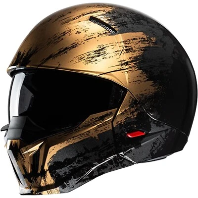 HJC Motorrad Helm S - i20 Furia Jethelm mit Kinnteil - schwarz-gold - Bild 1 von 3