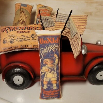 Patriotic Vintage Inspired Sparkler  Tuck Pillow Peg/Door Hanger  - Image 1 of 2