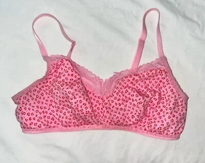 SAVAGE X FENTY: Wireless Lace Trim Cotton Blend Back Closure Bra: Pink & Red, 2X - Picture 1 of 3