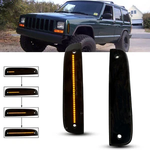 For 1997-2001 Jeep Cherokee Sequential LED Corner Parking Side Marker Lights 2x - Picture 1 of 10