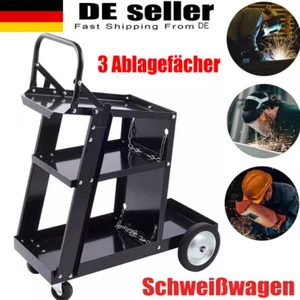 Schweißwagen 3 Ablageflächen Schweißmobil Max. 80kg Wagen für Schweßgeräte - Bild 1 von 21
