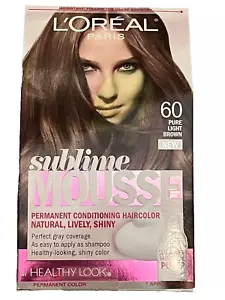 L'OREAL PARIS Sublime Mousse By Healthy Look Haircolor #60 Pure Light Brown - Picture 1 of 3