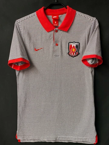 Urawa Reds 2017 GS Slim Polo Short Sleeve (Japan Size XL) White×Black J.League Cover