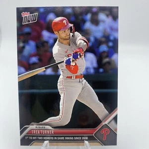 2023 Topps NOW #729 Trea Turner trifft seit 2008 zum ersten Mal zwei Homer im selben Inning - Bild 1 von 2
