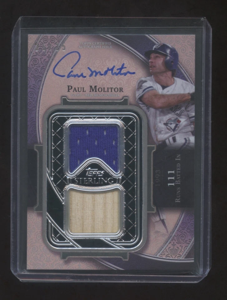 2022 TOPPS STERLING PAUL MOLITOR AUTOGRAPH GAME JERSEY/BAT #ED 25/25 MINT HOF - Image 1 of 1