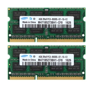 Samsung 8GB 2x 4GB 2RX8 DDR3 1066 MHz PC3-8500S SODIMM Laptop RAM-Speicher CL7 - Bild 1 von 10
