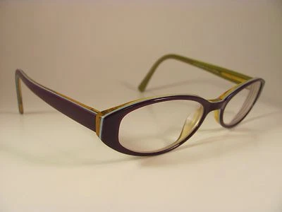 Monturas de gafas Michael Stars Boho Chic berenjena púrpura y verde borde completo ovaladas RX Foto 1 de 4