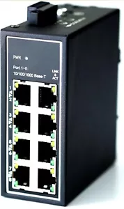 Conmutador Ethernet industrial de 8 puertos no administrado WIWAV WDH-8GT-DC 10/100 Mbps nuevo - Imagen 1 de 8