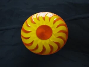 Vintage Emaille auf Kupfer runde flache Schüssel Teller Anne Marie Davidson ca. 6" - Bild 1 von 10