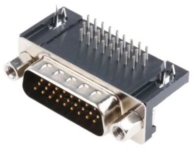 1 x Harting 26 Way Right Angle Through Hole PCB D-sub Connector Plug, 2.29mm Pit - Image 1 of 2