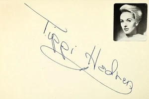 TIPPI HEDREN Signed Autographed 4"x6" INDEX CARD ALFRED HITCHCOCK THE BIRDS - Picture 1 of 6