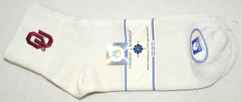 University of Oklahoma Ankle Socks Creative Knitwear Women's Size 9-11 USA Made Cover