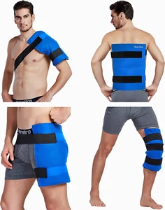 Large Flexible Gel Ice Pack & Wrap with Straps for Hot Cold Therapy Pain Relief - Picture 1 of 12