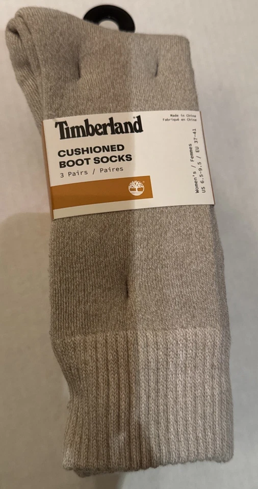 Timberland Women's Cushioned Boot Socks  3 Pairs, Size: 6.5-9.5 New, Warm - Image 1 of 4