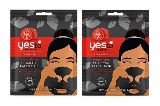 Yes To Tomatoes Clear Skin Detoxifying Charcoal Paper Mask (Pack of 2) - Image 1 of 1