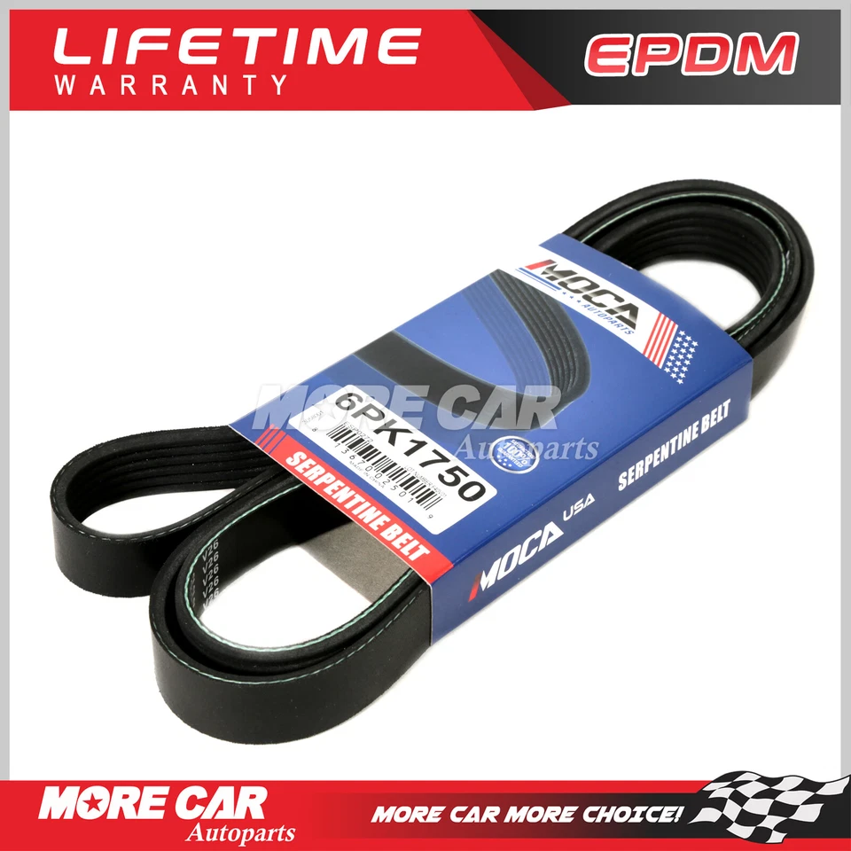 Cinturón serpentino EPDM 6PK1750 para Chevrolet Ford Jeep Mazda GMC Oldsmobile Volvo Foto 1 de 4