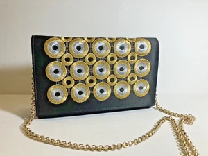 NEW MARY NORTON EMBROIDERED CLUTCH/CROSSBODY WITH DETACHABLE CHAIN - Picture 1 of 5