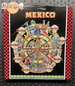 ALL 8 MEXICO LOCATIONS AZTEC CALENDAR PUZZLE SET 2005 Hard Rock Cafe 8 PINS LE - Picture 1 of 13