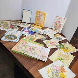22 Stück Vintage 80er Jahre Ephemera Grußkarten Schreibwaren Ostern Geburtstag - Bild 1 von 8