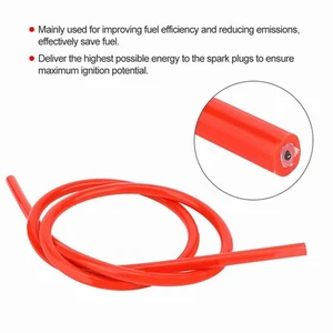8mm Silicone Spark Ignition Cable Wire Accessory Replacements Part (Red) UK - Picture 1 of 22