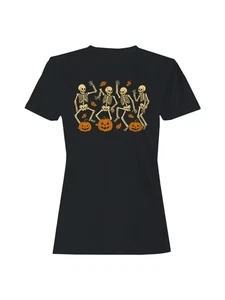 Dancing Skeletons Halloween Fun Women's T-shirt - Picture 1 of 6