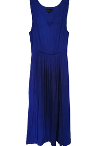 Royal Blue Maxi Dress Size 12 Banana Republic V Neck Summer Pockets Semi Formal - Picture 1 of 7