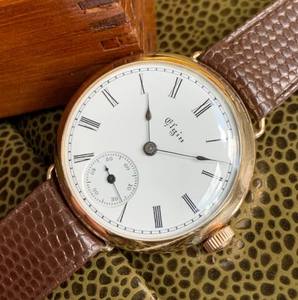 Antike Elgin Grade 109 7J 10K Gold Filled Wire Lugs Armbanduhr - Bild 1 von 10