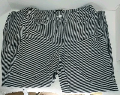 Womens Crop Pants Striped Black White 30" x 35"  - Image 1 of 4