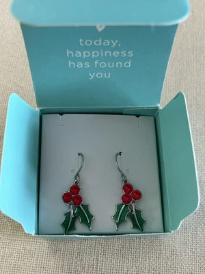 Origami Owl ER2114 Navidad Acebo Swarovski Cristal Pendientes Colgantes "NUEVO EN CAJA" Foto 1 de 4