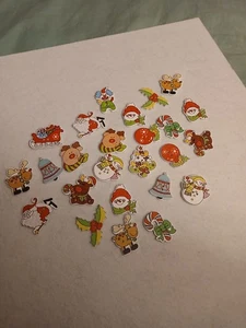 Wood Christmas buttons, new, 25 pieces - Picture 1 of 1