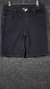 Cat & Jack Girls Black Jean Shorts Stretch Waist Pull On Pockets Size XL - Picture 1 of 10