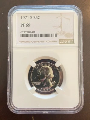 1971 S Proof Washington Quarter NGC PF69 - Image 1 of 2