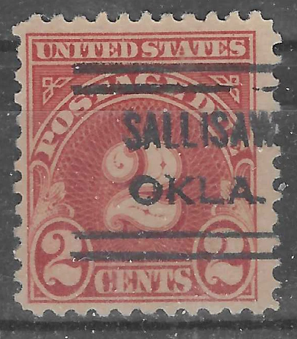 OKLAHOMA PRECANCELS, 2c POSTAGE DUE, SALLISAW, TYPE 632 - Image 1 of 1