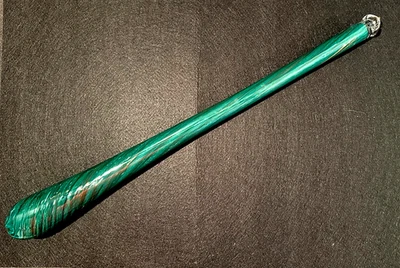 COLGANTE GOTA GRANDE, CRISTAL DE MURANO SOPLADO, H 600mm, VERDE/DORADO Foto 1 de 4