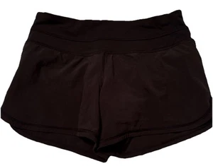 Lululemon Z4 Shorts Size 4 Black Lined Running Athletic Zipper Pocket Womens - Picture 1 of 4