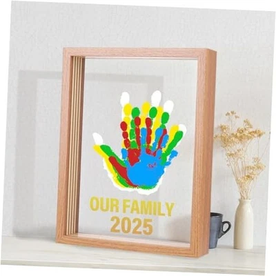  Kit de huellas de manos familiares - Kit de manos y huellas para bebés, regalos de adopción, marrón Foto 1 de 4